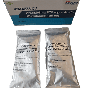 Amoxicilina de 875mg + ácido clavulánico 125mg